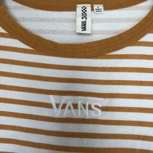 Vans Boyfriend T-Shirt Stiped Mustard Size L
